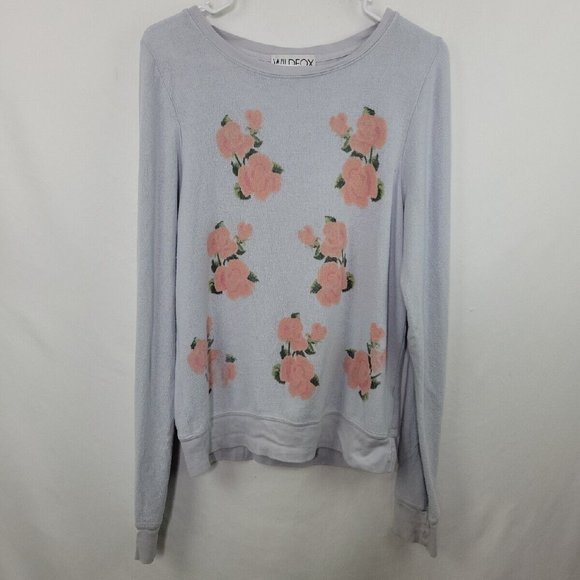 Wildfox White Prairie Rose Floral Pullover Sweater in Size Medium - Picture 2 of 7